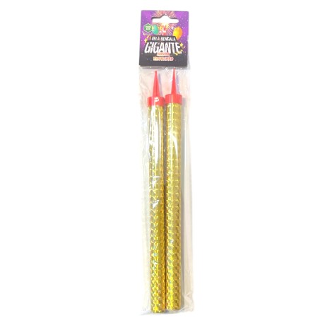 Vela Volcan 20 cm x 2 Dorada