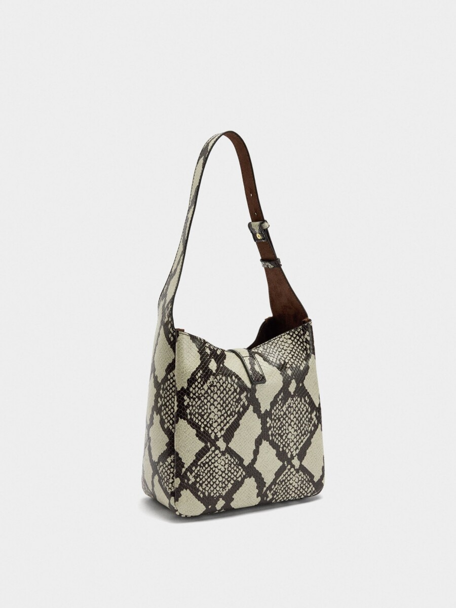 Bolso De Hombro Estampado Animal crudo