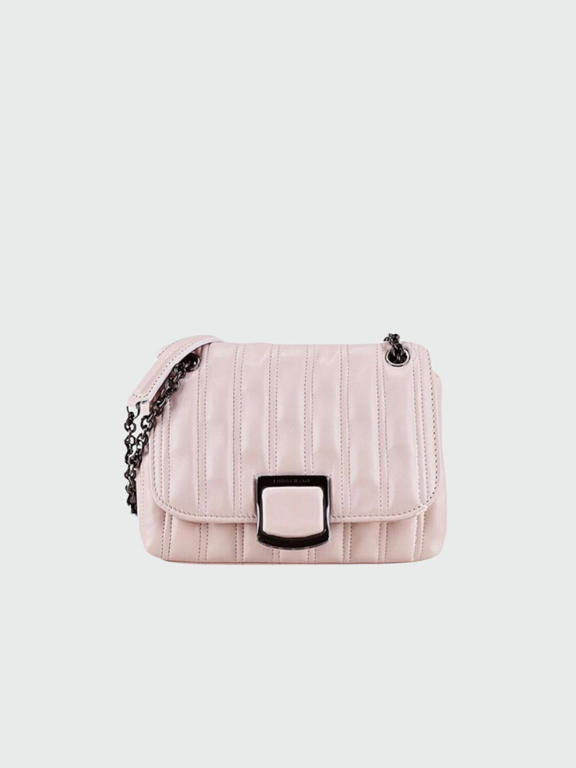 Longchamp -Cartera de cuero con solapa, Brioche Rosado