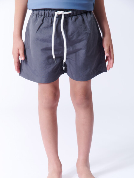 Short de baño liso Gris