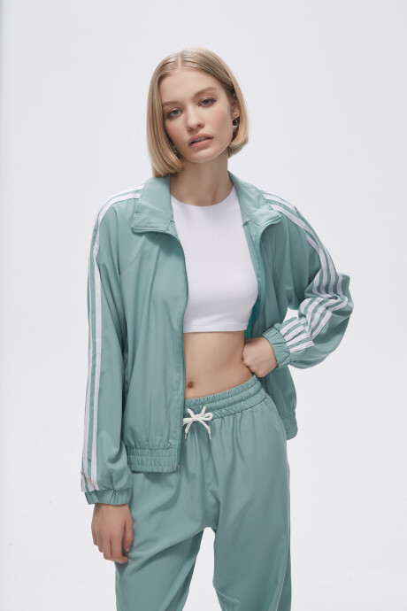Campera Deportiva Bitex Verde Grisaceo