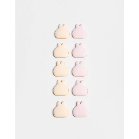 Set De 10 Esponjas Para Cushion In A Cozy Way Con Forma De Conejitos Combinacion Bicolor