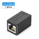 Adaptador Cupla de Cable Ethernet RJ45 CAT 6 VENTION IPVB0 Negro
