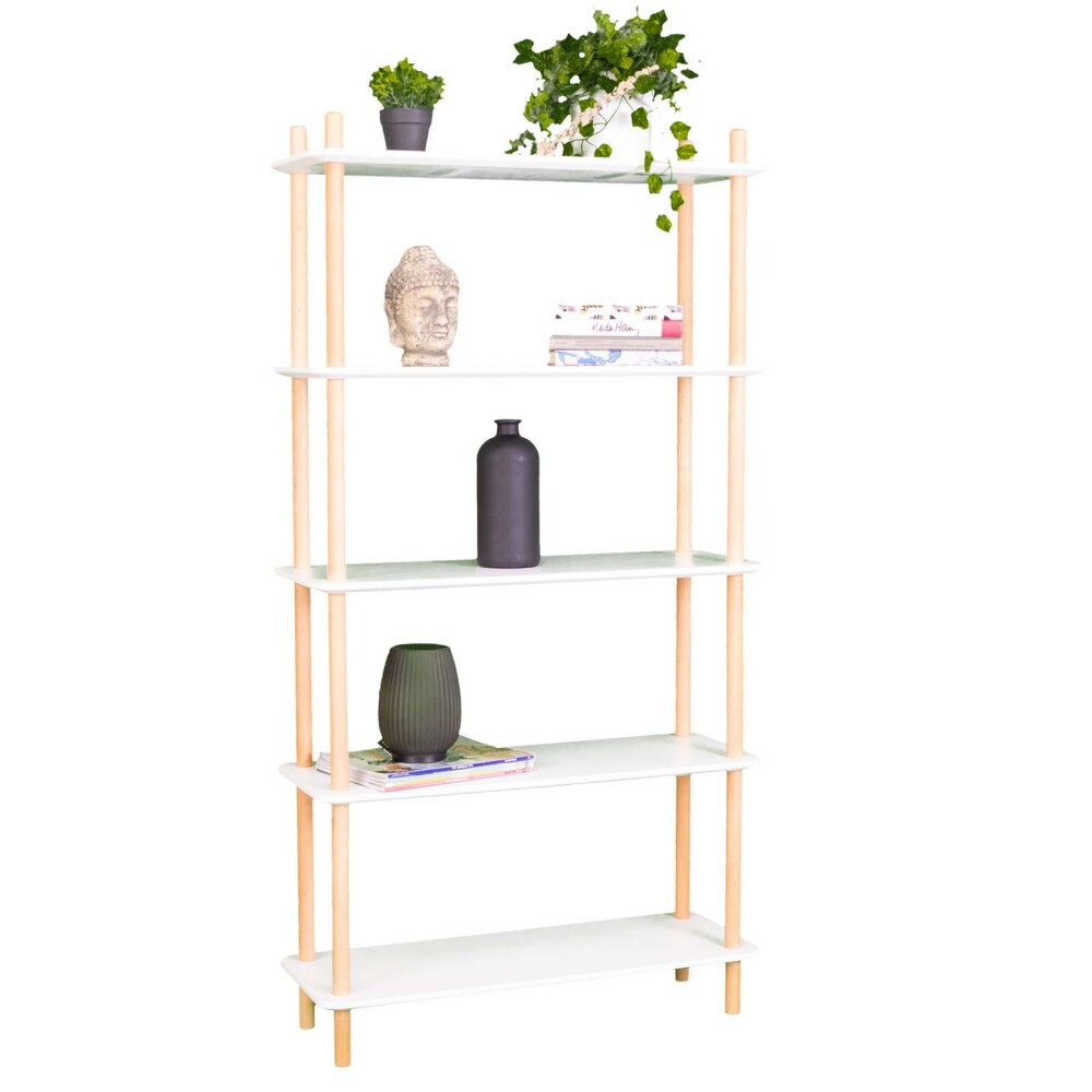 BIBLIOTECA SOFT MDF-Y-MADERA BLANCO 4 ESTANTES