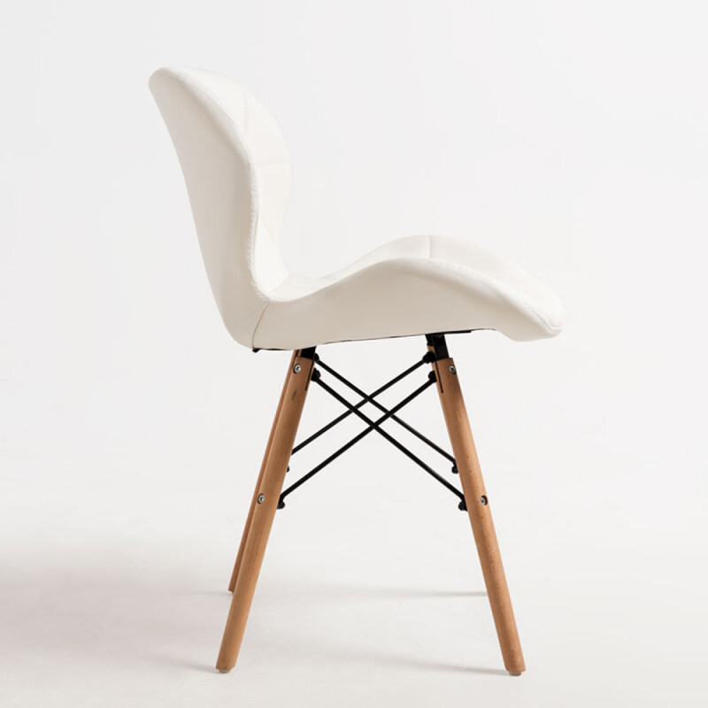 Set X4 Silla Victoria Eames acolchonada BLANCO