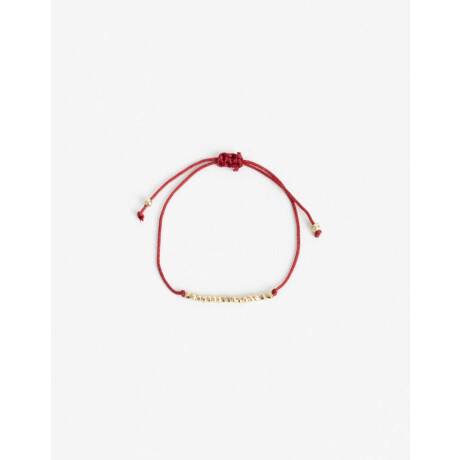 Pulsera Flexible Cordón Y Beads Dorado