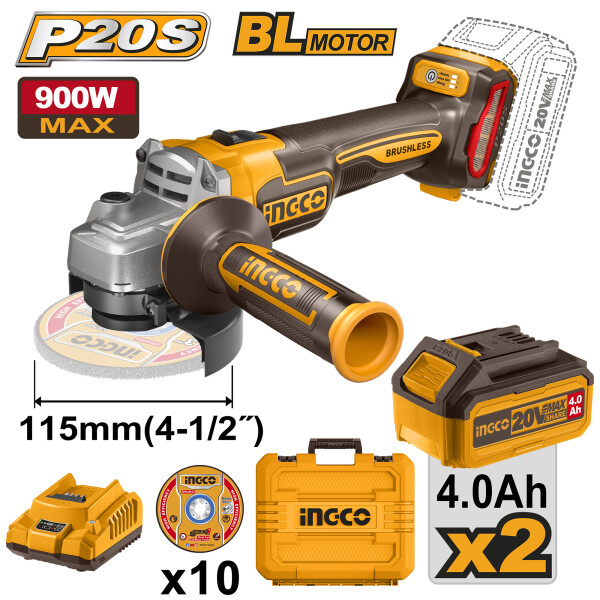 AMOLADORA 20V BL + 2 BAT 4AH + VALIJA Y DISCOS CAGLI211542 AMOLADORA 20V BL + 2 BAT 4AH + VALIJA Y DISCOS CAGLI211542