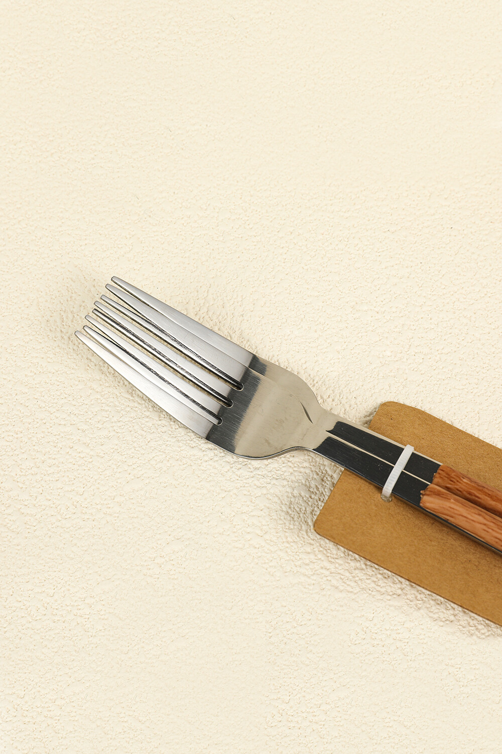 Tenedor Mango Efecto Madera, Set 2pcs Plateado