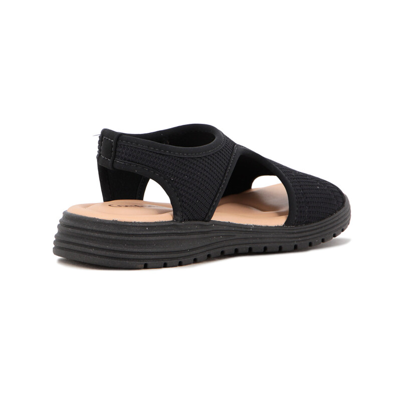 Comfortflex Sandalia Elastizada Suela Baja - Negro-negro Negro-negro