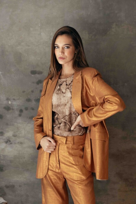 Blazer Sastre Lurex Terracota