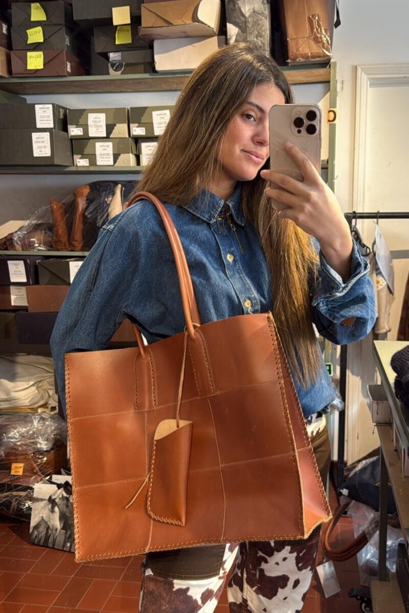Leather Tote Bag Caramel