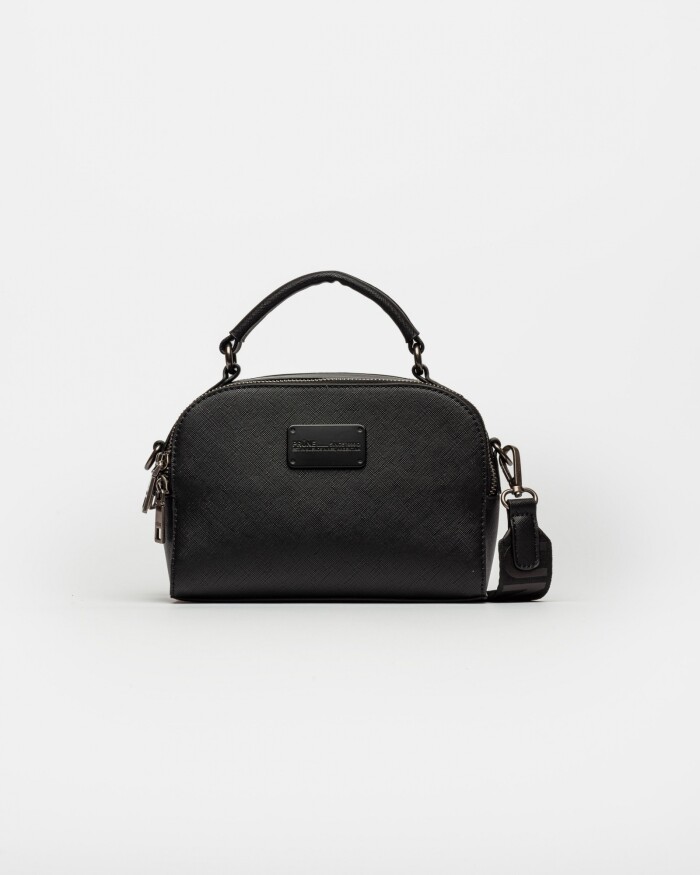 Bandolera Jazmin En Efecto Cuero Zaffiano Negro