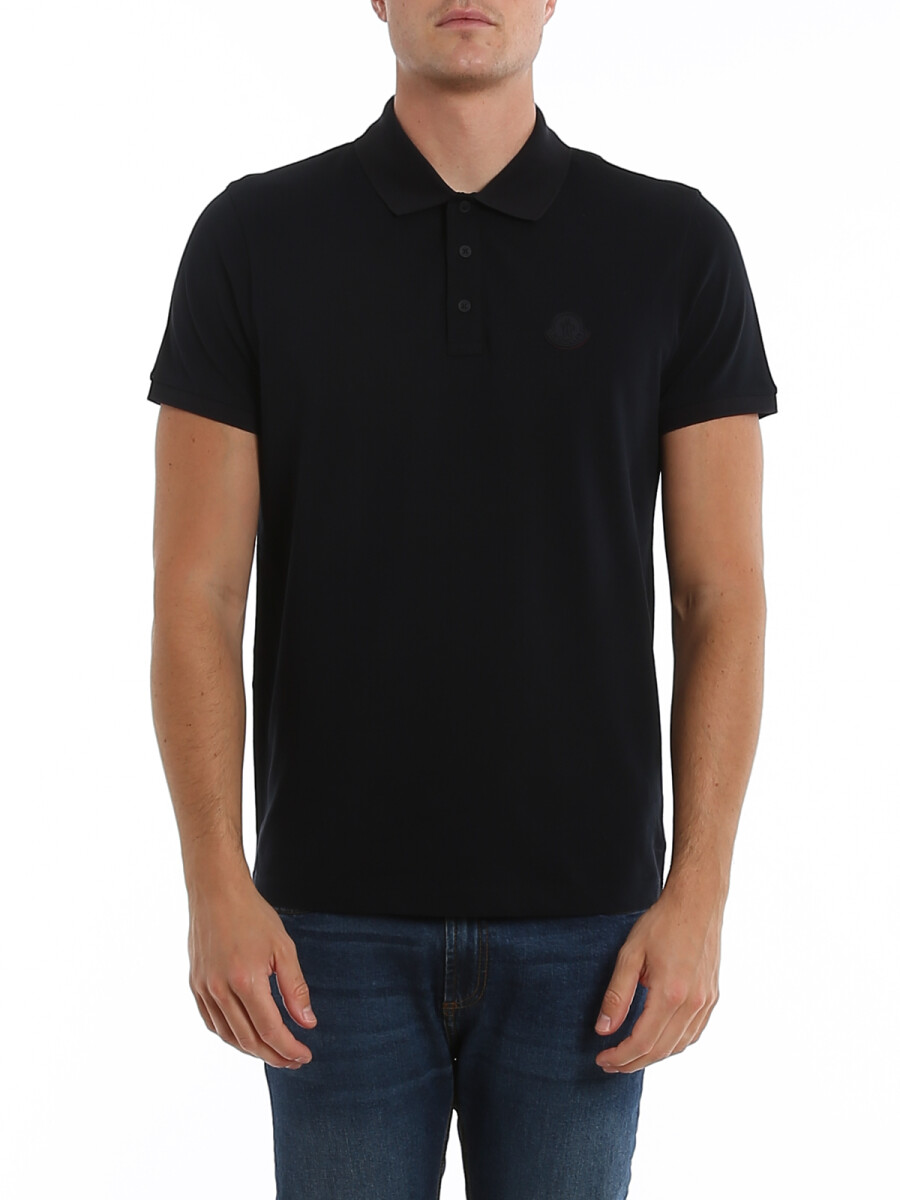 Moncler -Remera polo de algodón manga corta - Azul 