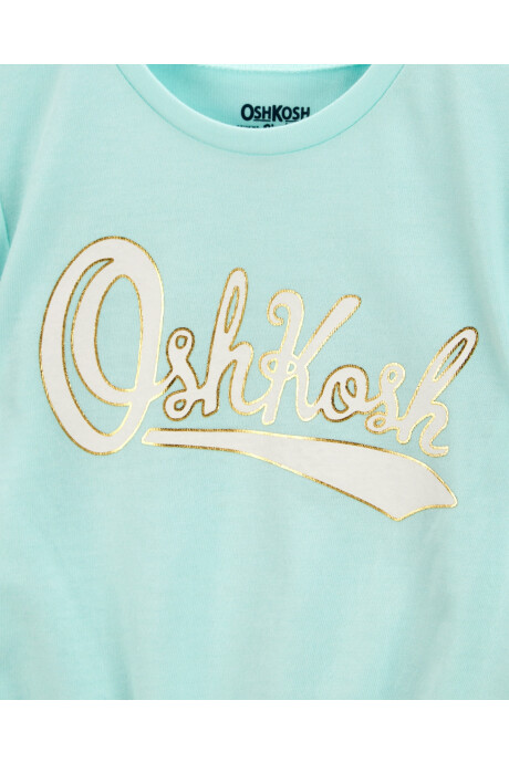 Remera de algodón, anudada y con logo Sin color