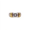 Anillo Solitario bombe- Plata y Oro-Sin piedra-AN5946 sinpiedra