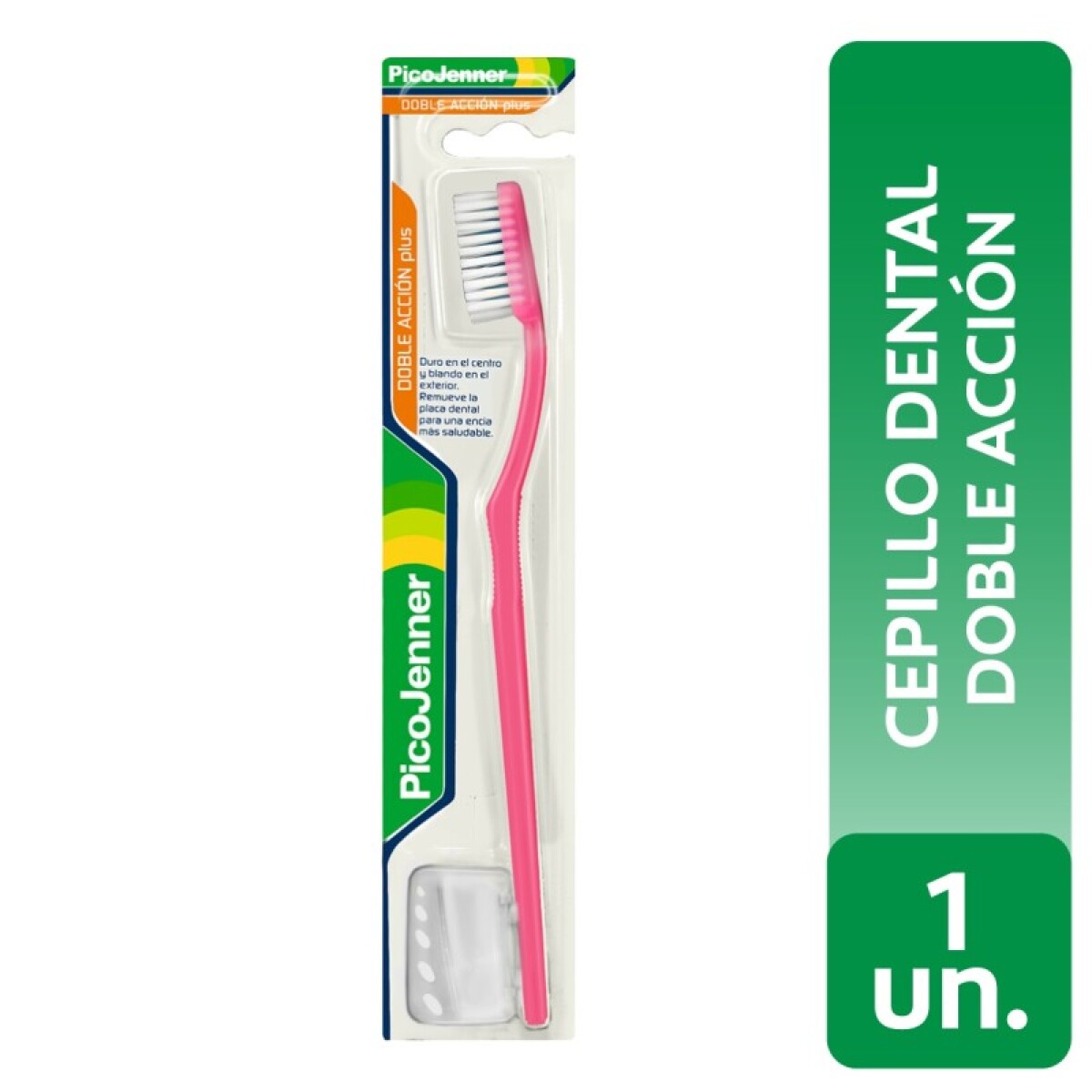 Cepillo Dental Pico Jenner Doble Acción Plus 1 Unidad con protector. 