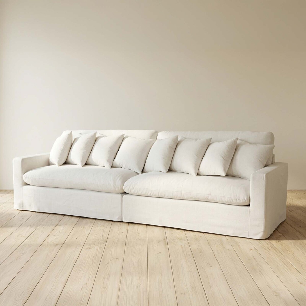 SOFÁ - 4 CUERPOS TELA NATURAL-BEIGE MARBELLA CRUDO 