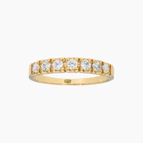 Anillo en oro 18K medio Sinfín con circonias Anillo En Oro 18k Medio Sinfín Con Circonias