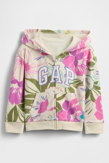 Buzo Canguro Con Cierre Logo S/Felpa Toddler Niña Tropical Floral