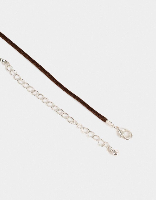 Collares Cortos Piedra Collar Antique Silver - Plateado Antique Silver