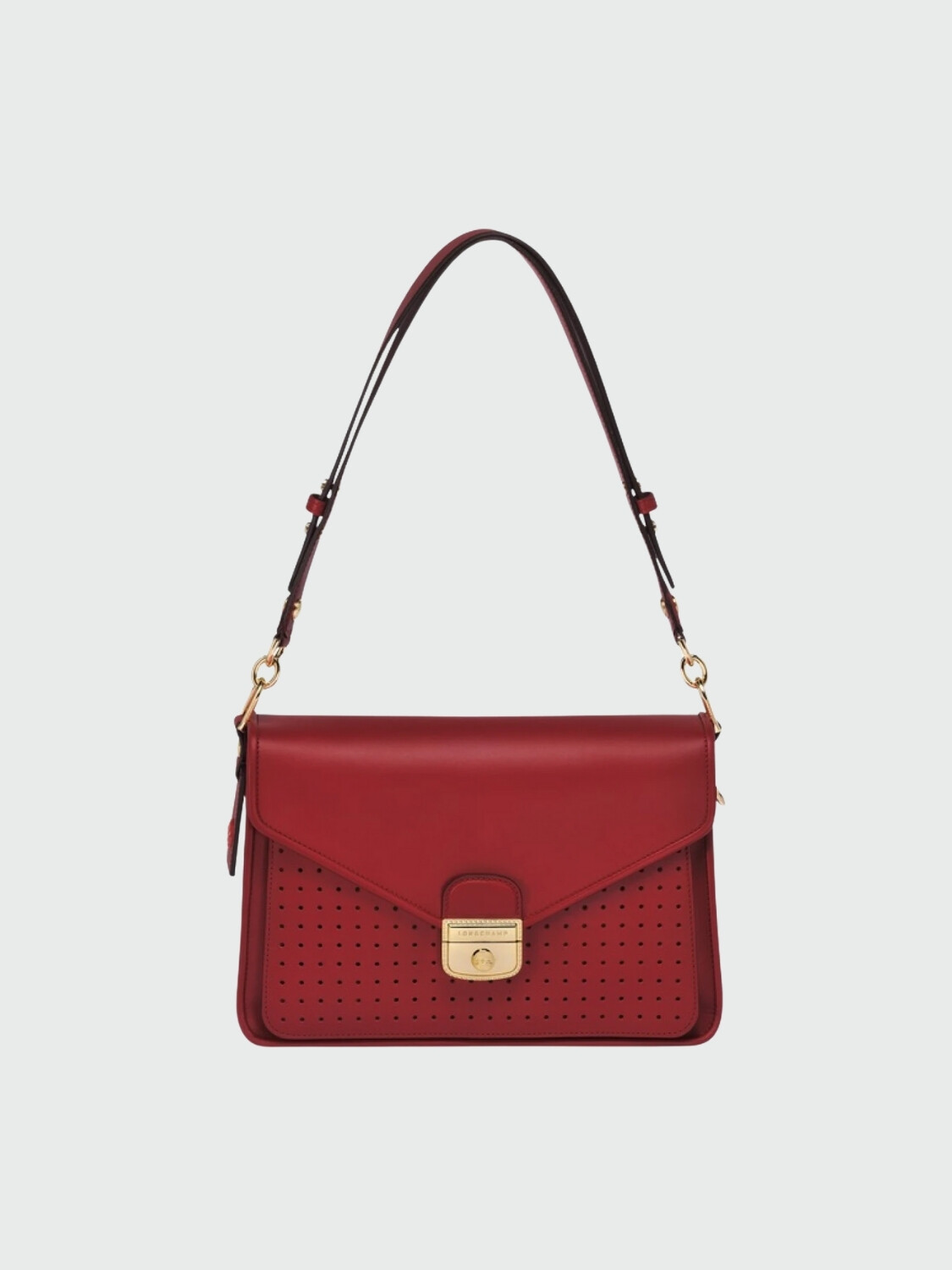Longchamp -Cartera de cuero con solapa, Mademoiselle Bordó
