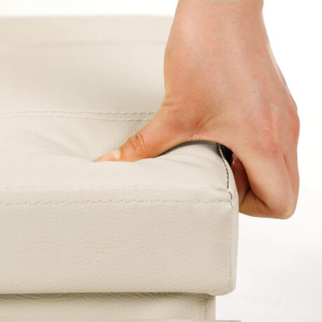 Puff Baul Houston Eco Cuero Crema