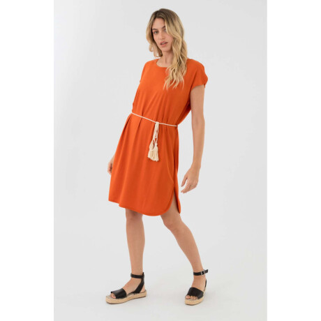Vestido nautico liso Terracota