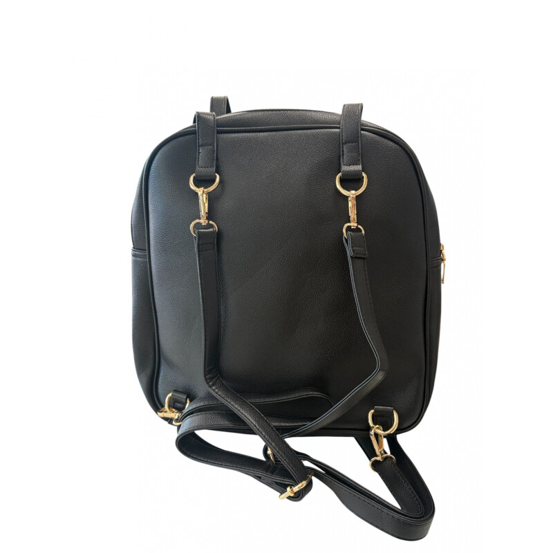 Mochila Cartera en Simil Cuero - Negro Mochila Cartera en Simil Cuero - Negro
