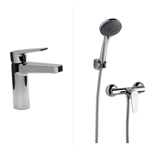 JUEGO DE GRIFERIA MONOCOMANDO PARA BAÑO CROMO BRILLO ZOE CROMO