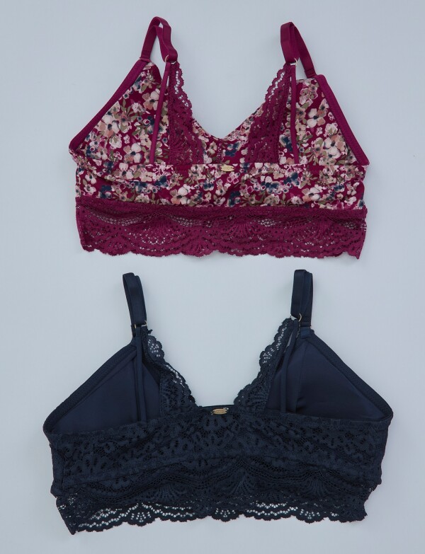 Pack 2 Bralettes BORDEAUX/MULTI