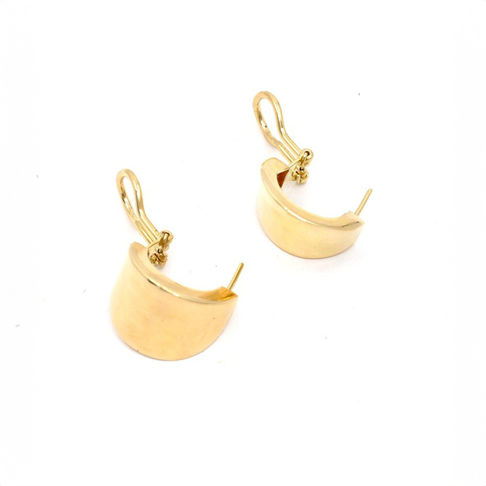 Caravanas Lisas En Oro 18K Amarillo. Caravanas Lisas En Oro 18K Amarillo.