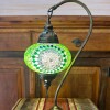 Lámpara vitraux de mesa cuello de cisne verde TM14 Lámpara vitraux de mesa cuello de cisne verde TM14