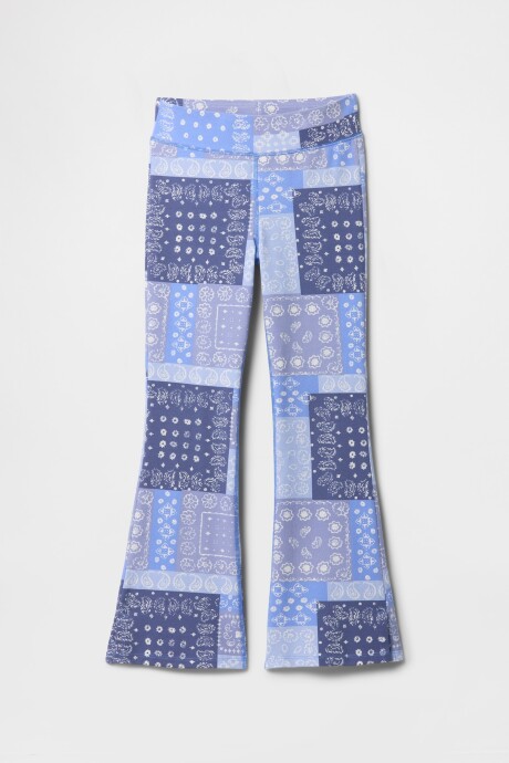 Calza Flare Niña Blue Bandana Print