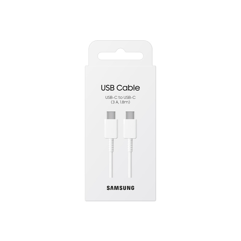 Cable original Samsung Tipo-C a Tipo-C 1.8 metros color blanco Cable Original Samsung Tipo-c A Tipo-c 1.8 Metros Color Blanco