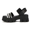 Sandalia Mujer Darkness Plataforma Negro-blanco