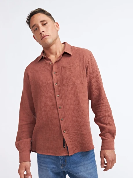 CAMISA LORETO MARRON