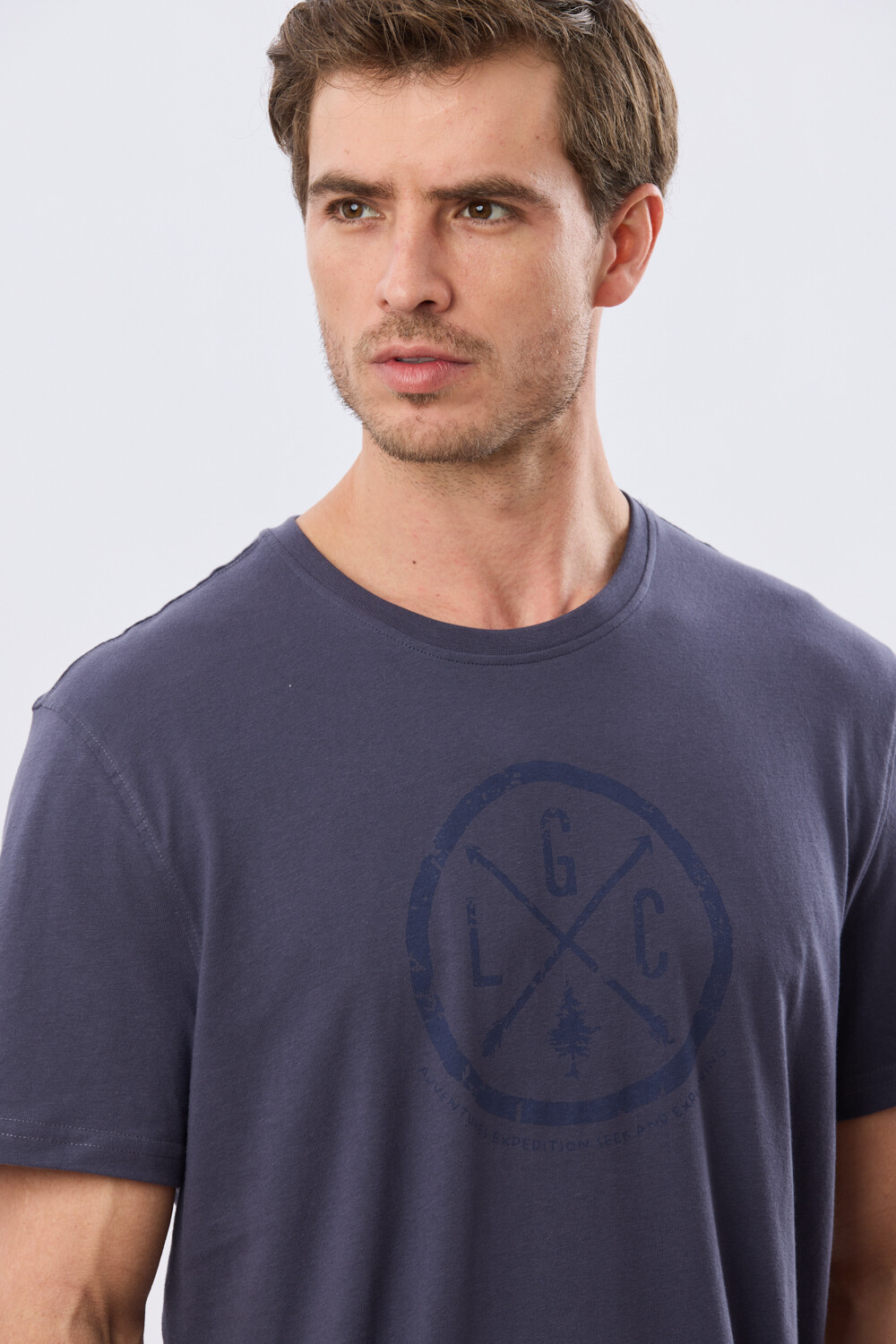 REMERA ESTAMPADA DE ALGODÓN Azul