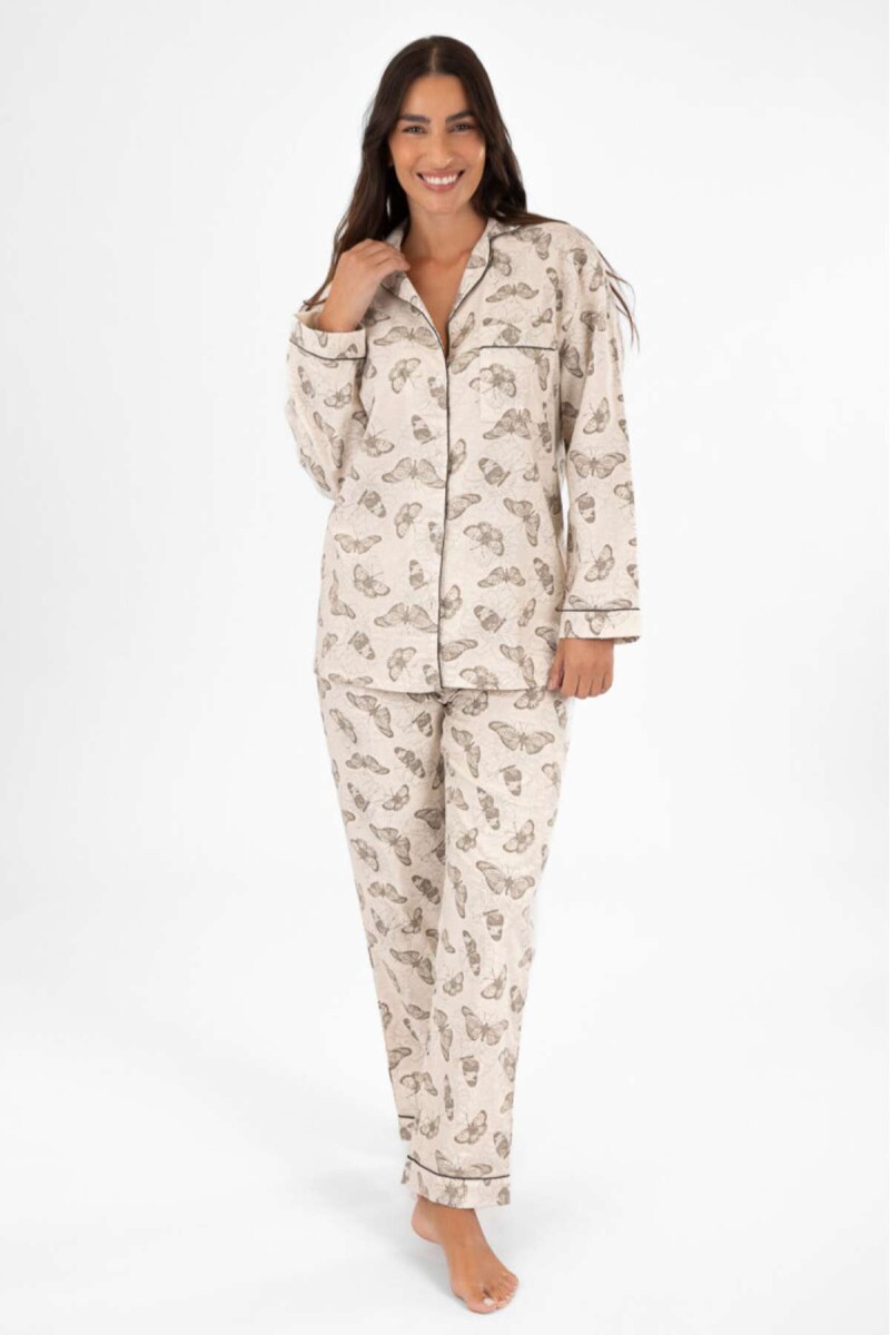 Pijama franela - Marfil 