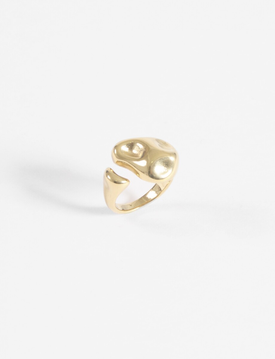 Anillo texture acero - dorado 