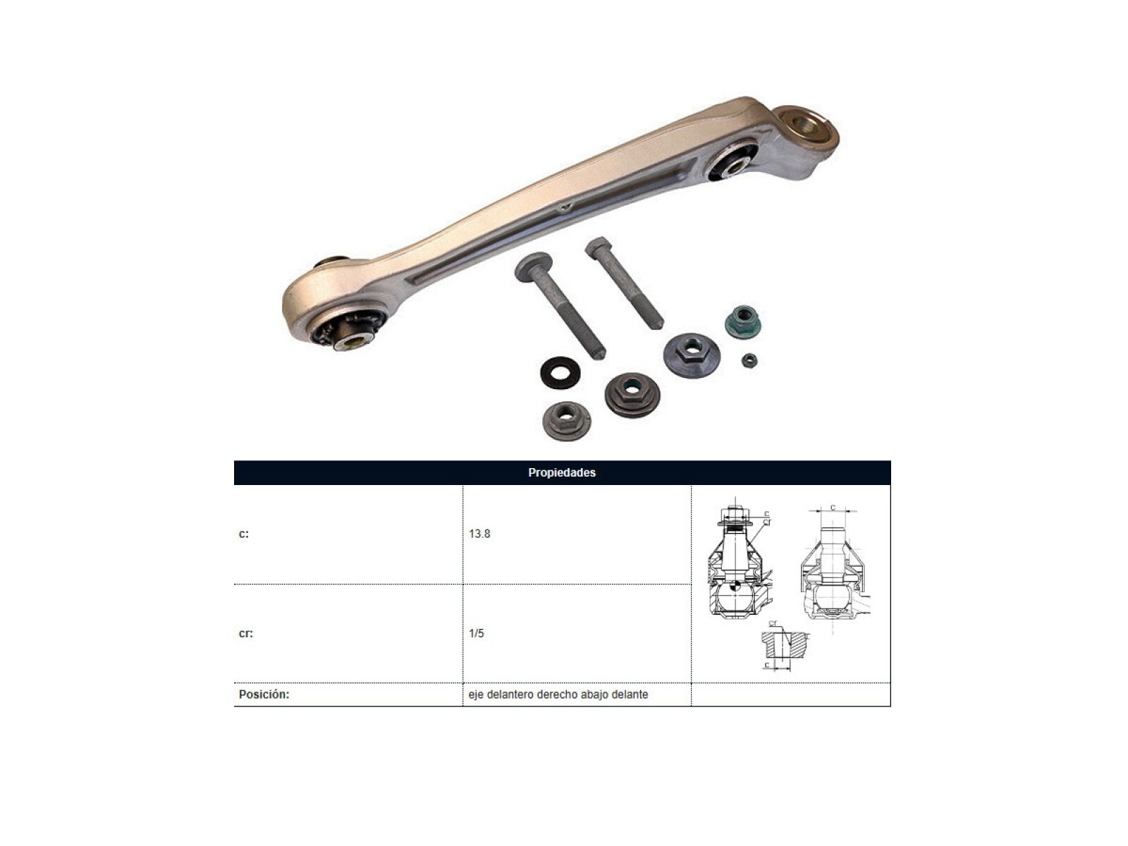 Brazo De Suspension Del Audi A4/Q5 08-17 Der 