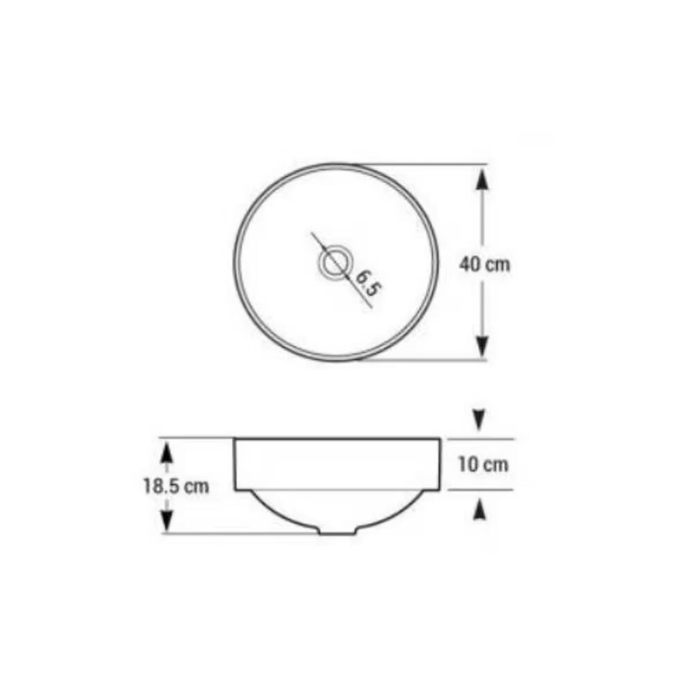 Bacha de sobreponer redonda 40 cm blanca Deca Bacha De Sobreponer Redonda 40 Cm Blanca Deca