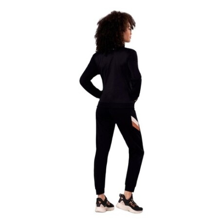 Campera deportiva para dama Graphene Negra y detalle Rojo Negro