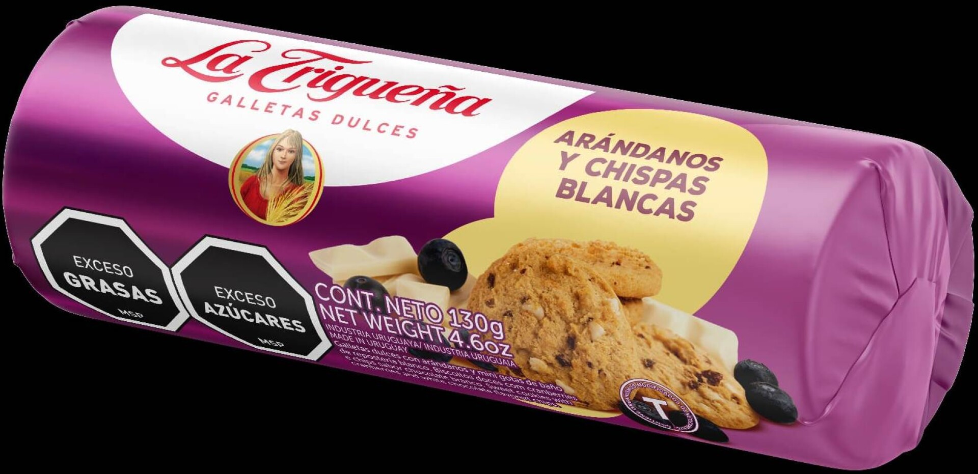 GALLETA DULCE LA TRIGUEÑA 130G ARANDANO/CHISPA BLANCA 