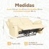 Sofá Sillón 2 Cuerpos Reclinable Masajeador Electrico Living Color Variante Crema