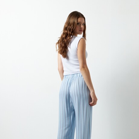 PANTALON EROS Blanco/Celeste
