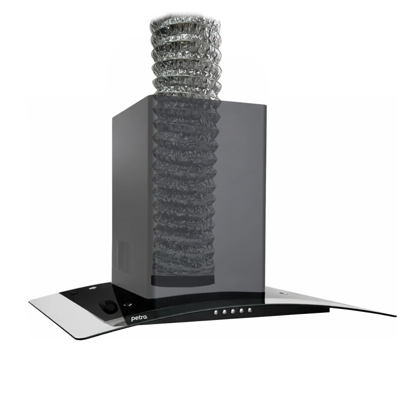 Campana Petra De Vidrio 60cm Color Negro Premium Kit Instal Negro Campana Petra De Vidrio 60cm Color Negro Premium Kit Instal Negro