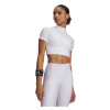 Top UA HeatGear Crop Mock SS Mujer 6010006-100 Blanco