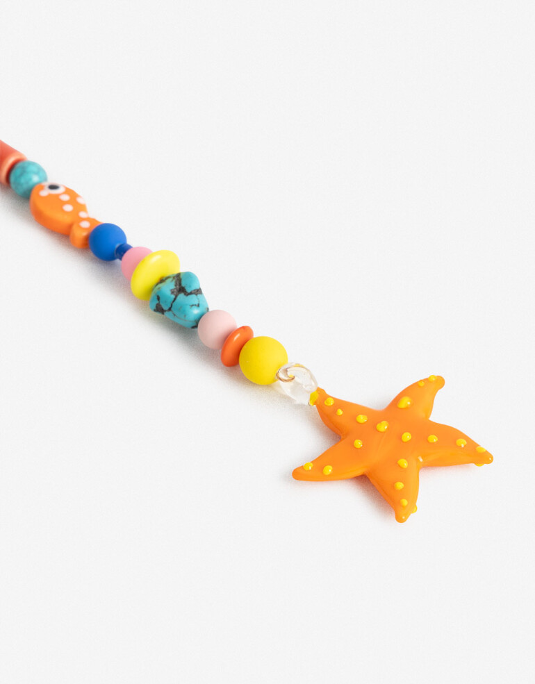 Llavero Acrilico Llavero Y Bag Charm Beads Marinos - Combinacion Multicolor