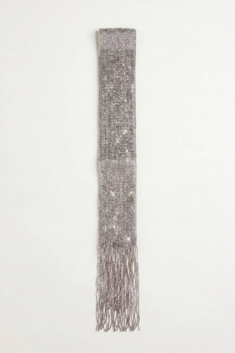 Pañuelo corbatín lurex plateado