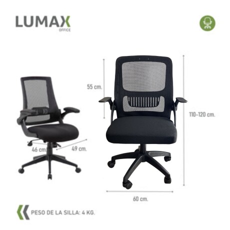Silla Oficina Trent Ergonomica Giratoria para Escritorio Negro